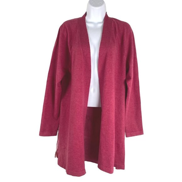 Soft Surroundings Pattern Back Cardigan Large Paisley Pink Raspberry NWT CJ-1658 - Picture 1 of 11